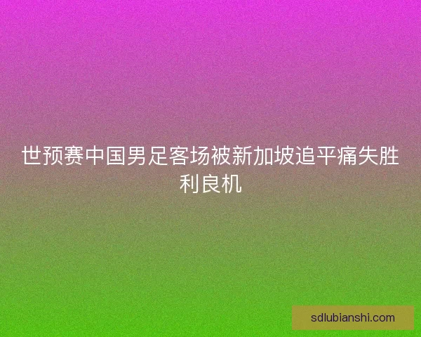 世预赛中国男足客场被新加坡追平痛失胜利良机
