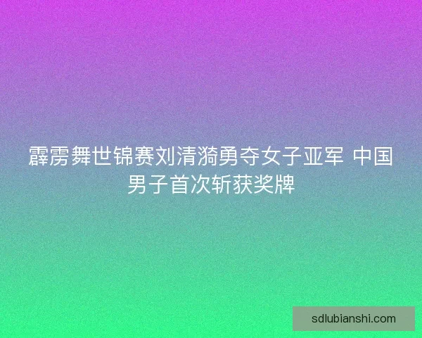 霹雳舞世锦赛刘清漪勇夺女子亚军 中国男子首次斩获奖牌