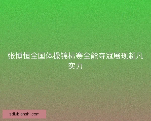 张博恒全国体操锦标赛全能夺冠展现超凡实力